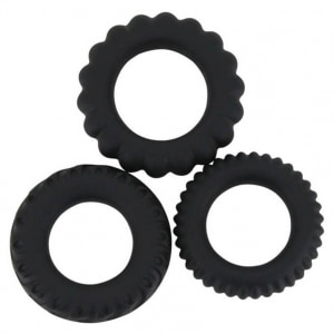 Set Inele Penis Titan 3 în 1 Silicone Negru Set Inele Penis Titan 3 în 1 Silicone Negru pe Sexlab.ro