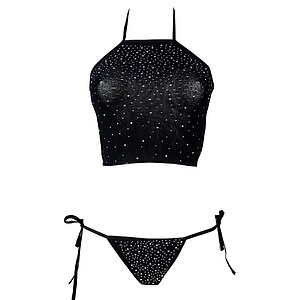 Set Le Desir Festive Rhinestone Negru pe SexLab