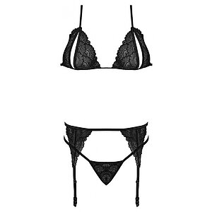 Set Magic Silk Peek-a-Boo Negru pe SexLab