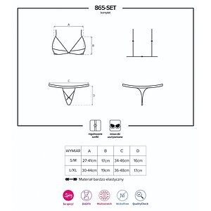 Set Obsessive 865-SET Negru L-XL