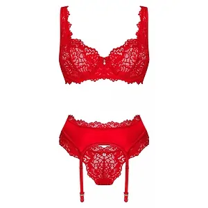Set Obsessive Amor Cherris 3 Piese Roșu Set Obsessive Amor Cherris 3 Piese Roșu pe SexLab