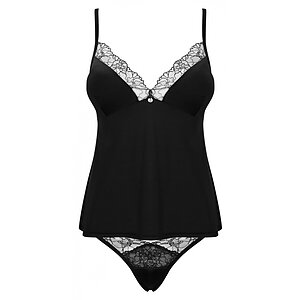 Set Obsessive Bella Rou Top Negru pe SexLab