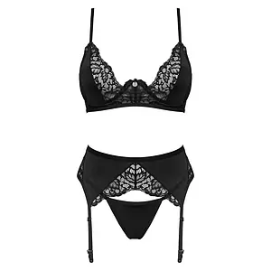 Set Obsessive Bellastia 3 Piese Negru Set Obsessive Bellastia 3 Piese Negru pe SexLab