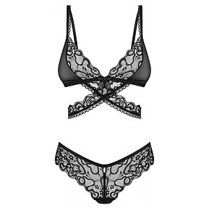 Set Obsessive Blomentis 2 Piese Negru Set Obsessive Blomentis 2 Piese Negru pe Sexlab.ro