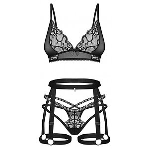 Set Obsessive Blomentis Negru pe SexLab