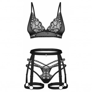 Set Obsessive Blomentis Negru Set Obsessive Blomentis Negru pe Sexlab.ro