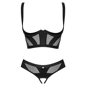 Set Obsessive Chic Amoria 2 Piese Decupat Negru pe Sexlab.ro