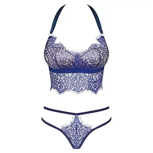 Set Obsessive Flowlace Albastru Set Obsessive Flowlace Albastru pe SexLab