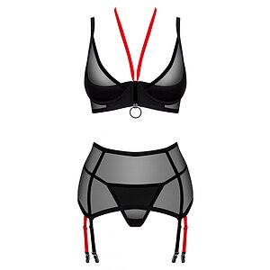 Set Obsessive Glandez 3 Piese Negru pe Sexlab.ro