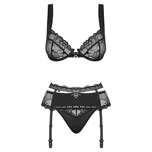 Set Obsessive Heartina Negru pe SexLab