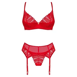 Set Obsessive Ingridia 3 Piese Roșu Set Obsessive Ingridia 3 Piese Roșu pe SexLab