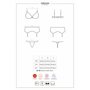 Set Obsessive Jolierose Roșu 2XL