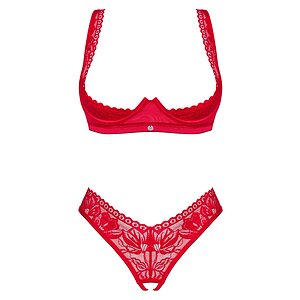 Set Obsessive Lacelove Cupless Roșu pe SexLab
