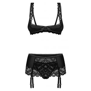 Set Obsessive Lecille 3 Piese Negru Set Obsessive Lecille 3 Piese Negru pe Sexlab.ro