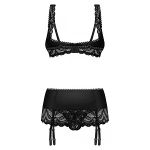 Set Obsessive Lecille 3 Piese Negru L-XL