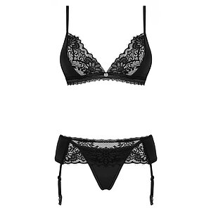 Set Obsessive Maderris 3 Piese Negru pe Sexlab.ro