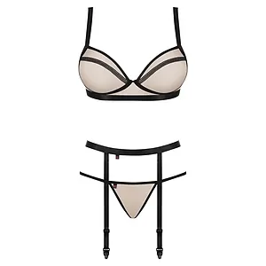 Set Obsessive Nudelia Noir Bej Set Obsessive Nudelia Noir Bej pe SexLab