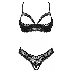 Set Obsessive Serafia Cupless Negru pe SexLab