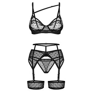Set Obsessive Suspender Nuites Negru pe Sexlab.ro