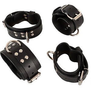 Set Restricții Pentru Pat H Belt și Cătușe Negru