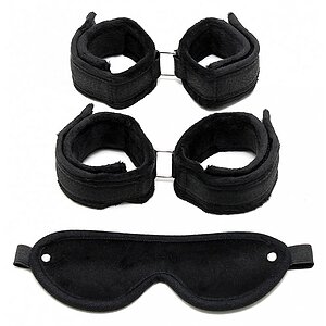 Set Rimba Soft Bondage Set Negru pe SexLab