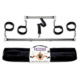 Set Spread-em Bar and Cuff Negru Set Spread-em Bar and Cuff Negru pe Sexlab.ro