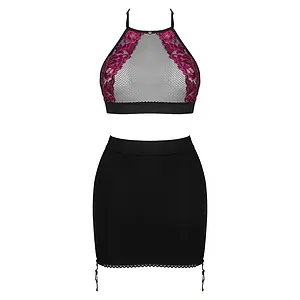 Set Top Skirt Rosenty Negru pe SexLab