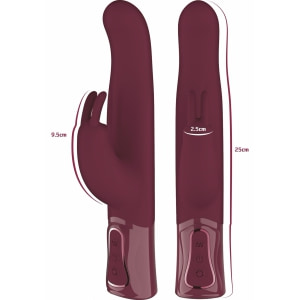 She.E.O Rabbit Rotativ Reîncărcabil — 10 Vibrații, 3 Rotații Vișiniu