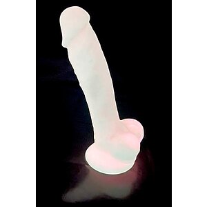 SILEXD Pink 7 — Dildo silicon Strălucitor 17.6 cm Roz