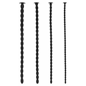 Silicone Spiral Plug Set Advanced Urethral Sounding Negru pe SexLab