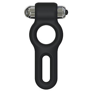 Silicone Vibrating Ring Negru pe SexLab