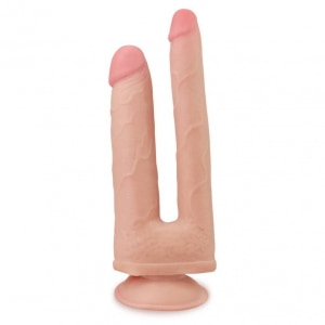 Dildo Dublu Cu Ventuză Skinlike Soft pe Sexlab.ro