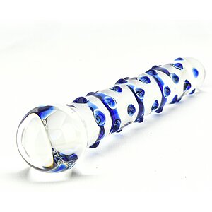 Spectrum Nubby Textured Glass Dildo Transparent pe SexLab