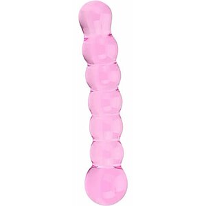 Spectrum Ribbed Glass Dildo Roz pe SexLab