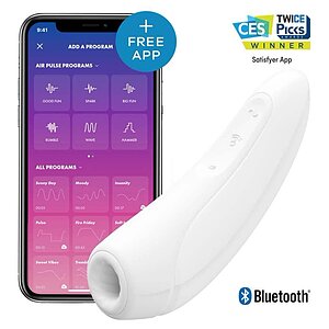 Stimulator Clitoris Satisfyer Curvy 1 Plus Alb pe SexLab