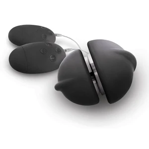 Stimulator Clitoris Cu Doua Motoare Controlate Individual Vibrator Pentru Femei Shi Shi Union Girl Negru Silicon