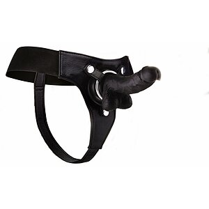 Strap-On Realistic 18cm Negru pe Sexlab.ro