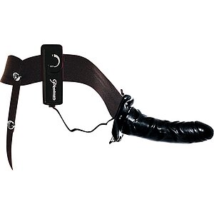 Strap On Vibratii Hollow For Him Or Her Negru pe SexLab