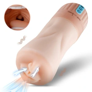 Masturbator Cu Orificiu In Forma De Gura Si Senzatie Realista Masturbator Cu 5 Trepte De Aspiratie Si 10 Vibratii