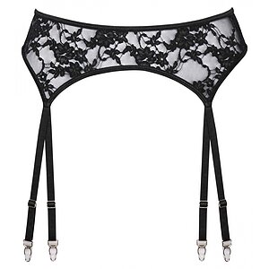 Suspender Belt Cottelli Collection So Nice Negru pe Sexlab.ro