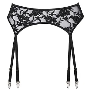 Suspender Belt Cottelli Collection So Nice Negru pe SexLab