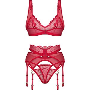 Suspender Set Obsessive Cupide Desir Roșu L-XL
