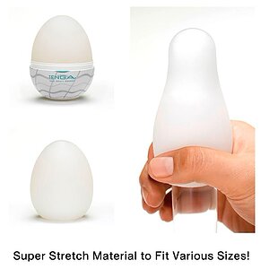 TENGA Egg Wavy II, Compact și Discret cu Textura Ondulată Alb
