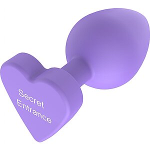 ToyJoy Secret Heart Plug Anal Din silicon 8 cm Bază Inimă Mov pe SexLab