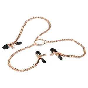 Triple Intimate Clamps Auriu Triple Intimate Clamps Auriu pe SexLab