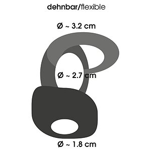 Triple Ring Inel Penis și Scrot Negru