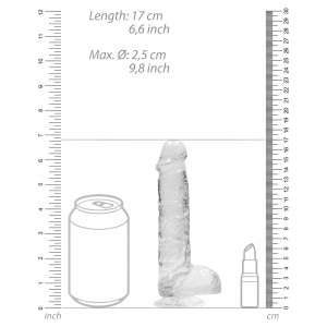 Ultra Realistic 17cm Cu Testicule Transparent