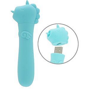 Unihorn Mini Vibrator Unicorn – 10 Moduri, Reîncărcabil Turcoaz pe SexLab