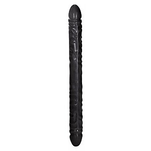 Veined Double Dildo 18 inch Negru pe SexLab