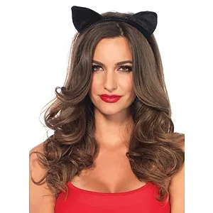 Velvet Cat Ear Headband Leg Avenue Negru pe SexLab